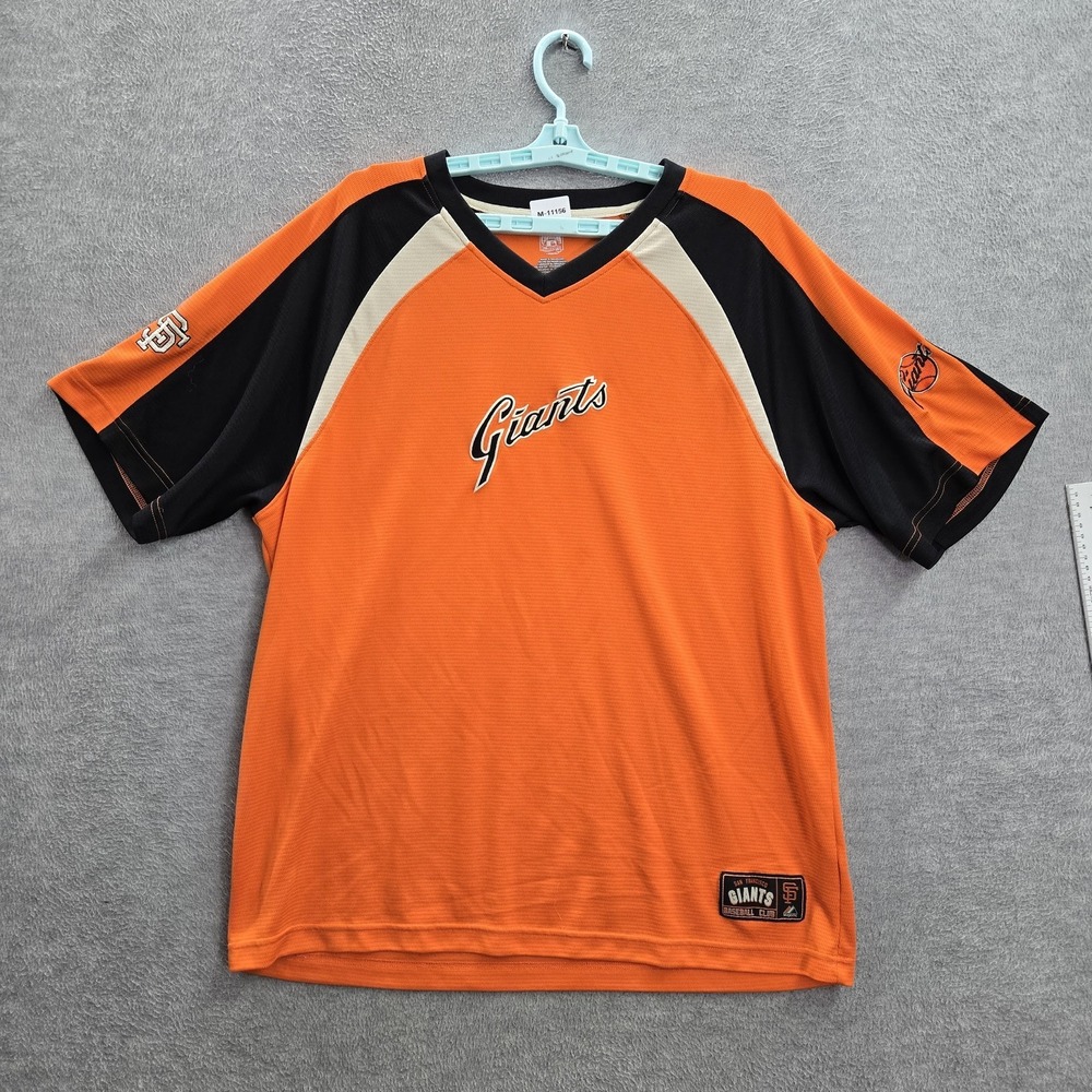 San Francisco Giants Men Shirt XL Orange Majestic‎ Colorblock Script
